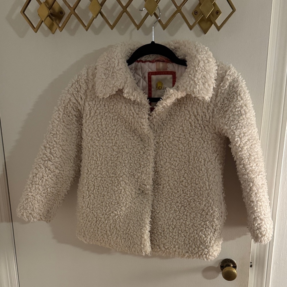 Boden Cream Sherpa Kids Jacket